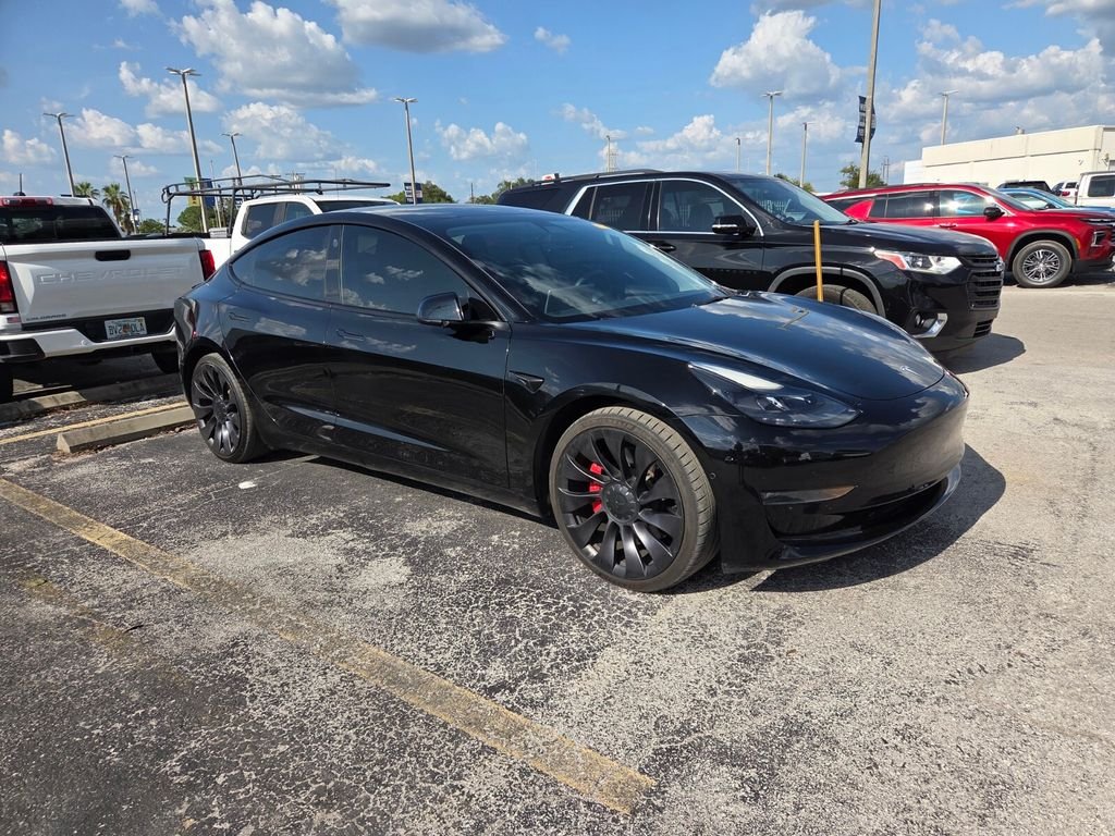 Used 2022 Black Tesla Performance image 2