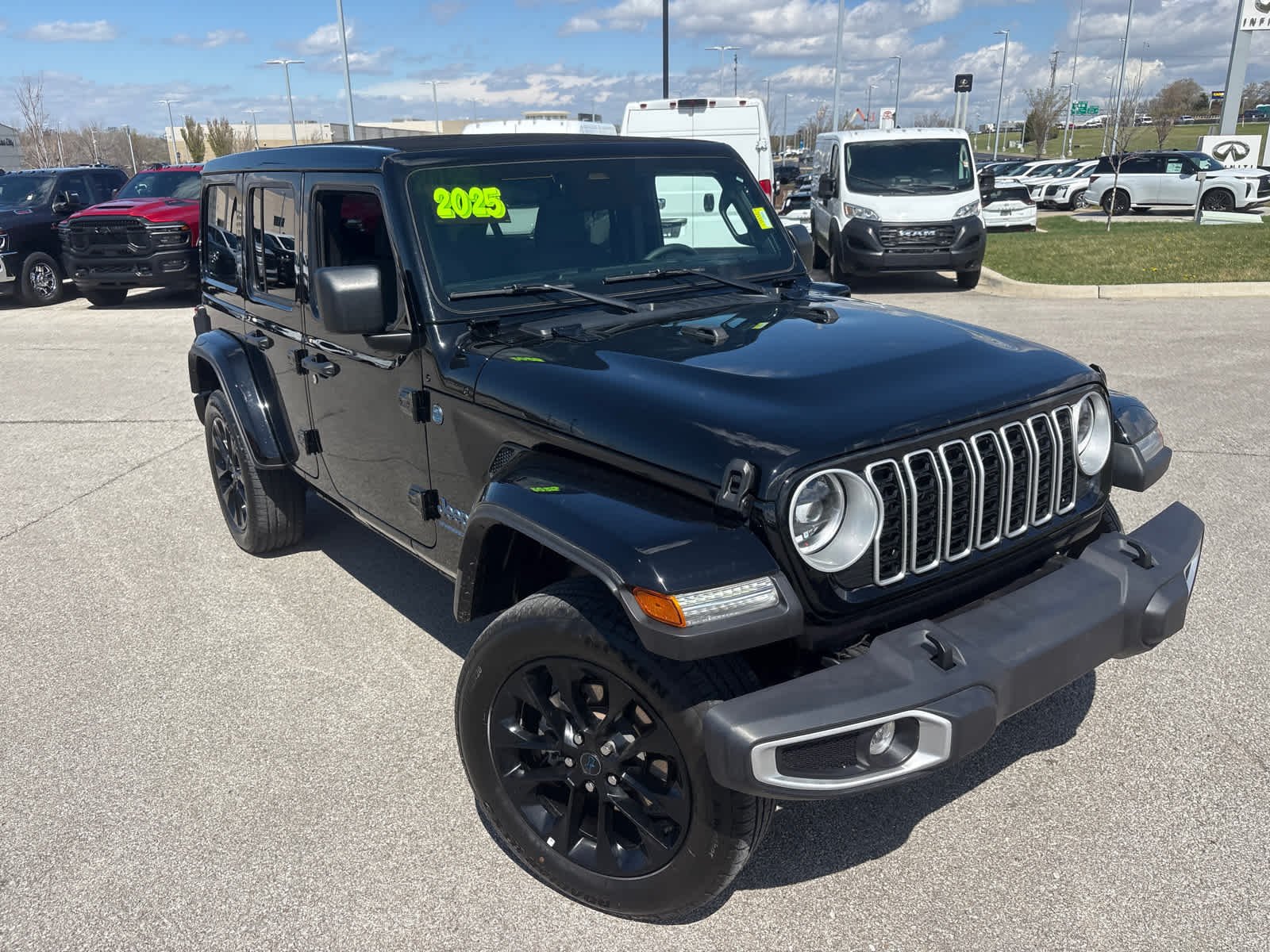 Used 2025 Jeep Wrangler 4xe Sahara 4XE with VIN 1C4RJXP6XSW600659 for sale in Kansas City