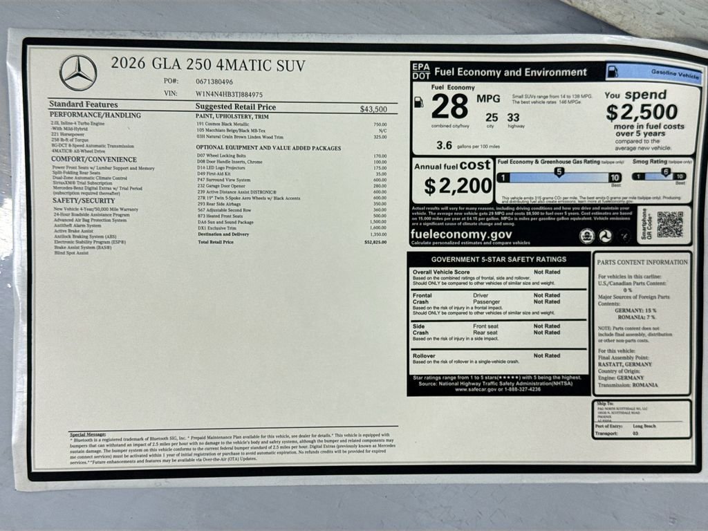 New 2026 Cosmos Black Metallic Mercedes-Benz GLA 250 image 9