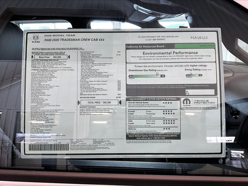 New 2026 Bright White Clear-Coat Exterior Paint RAM Tradesman image 16
