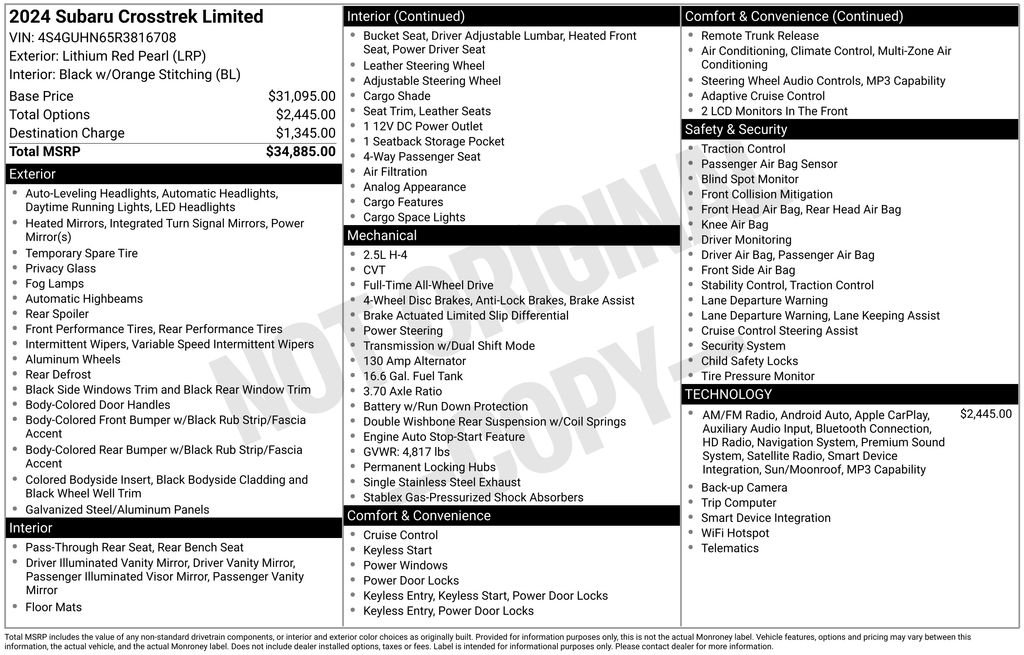 Used 2024 Red Subaru Limited image 33