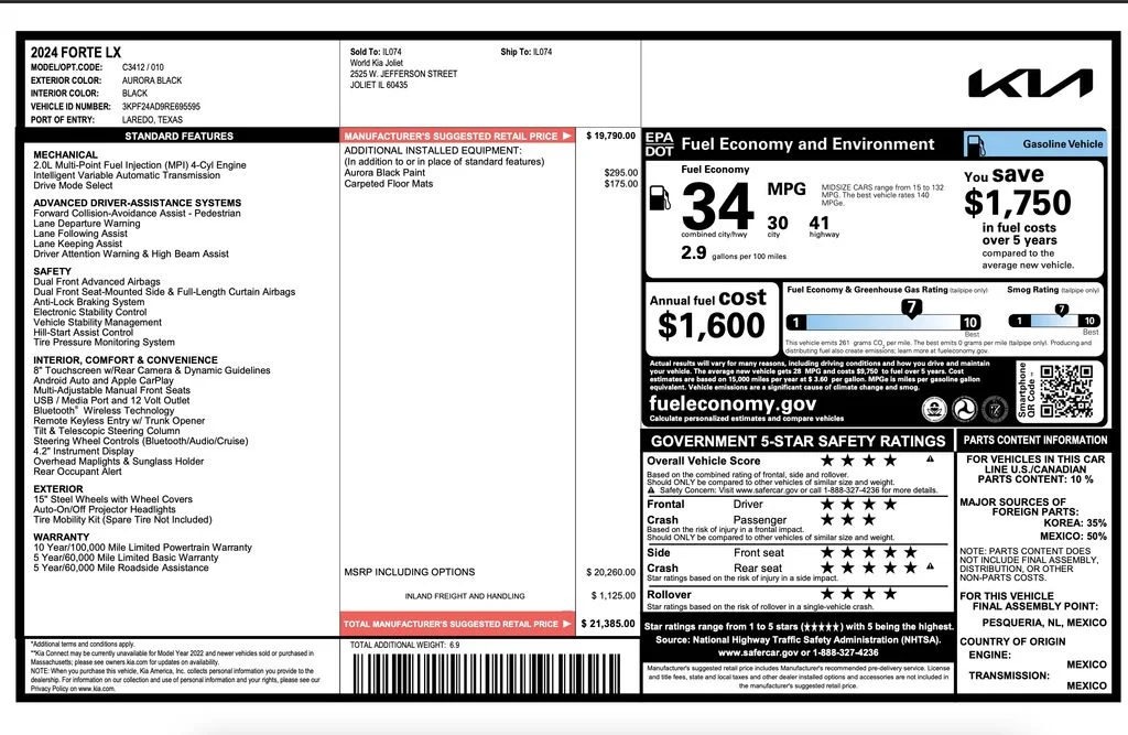Used 2024 Black Kia LX image 3