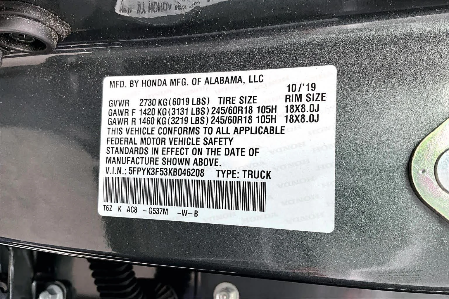 Used 2019 Forest Mist Metallic Honda RTL image 36
