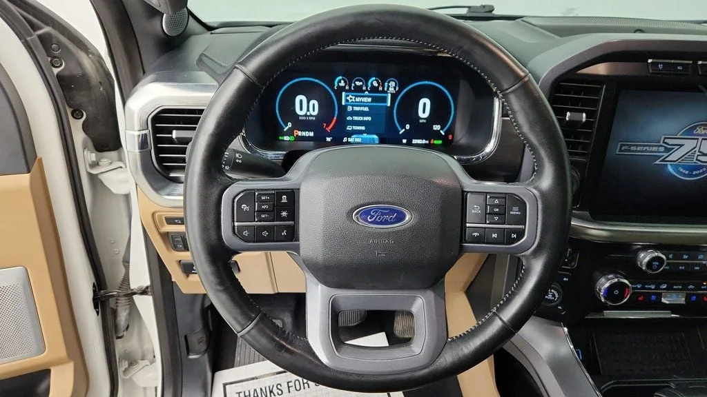 Used 2023 Star White Metallic Tri-Coat Ford LARIAT 4WD SuperCrew 5.5