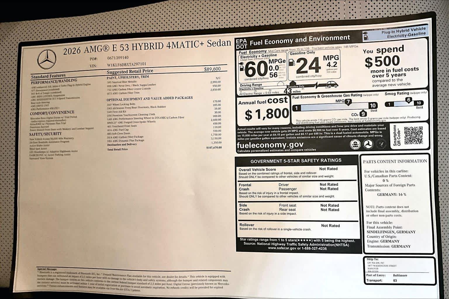 New 2026 Nautical Blue Metallic Mercedes-Benz AMG® E 53 E image 19