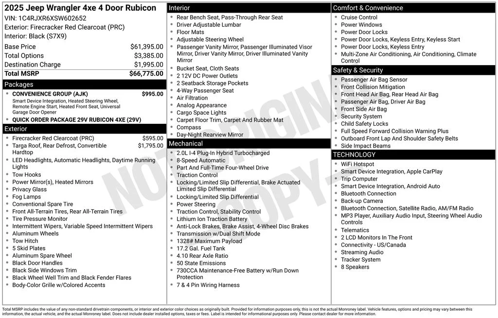 Used 2025 Red Jeep Rubicon 4xe image 27