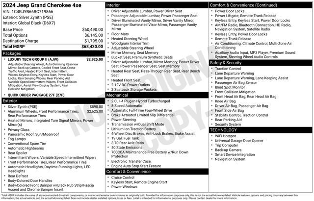 New 2024 Silver Zynith Jeep Base 4xe image 40