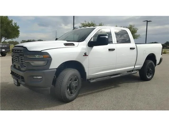 New 2025 Bright White Clear-Coat  Paint Ram TRADESMAN CREW CAB 4X4 6