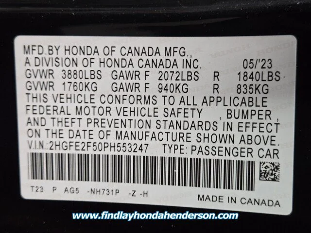 Certified Used 2023 Crystal Black Pearl Honda Sport image 45