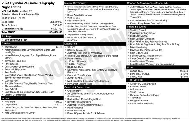 Certified Used 2024 Black Hyundai Calligraphy Night Edition image 47
