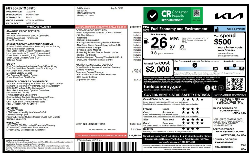 Used 2025 Red Kia S image 3