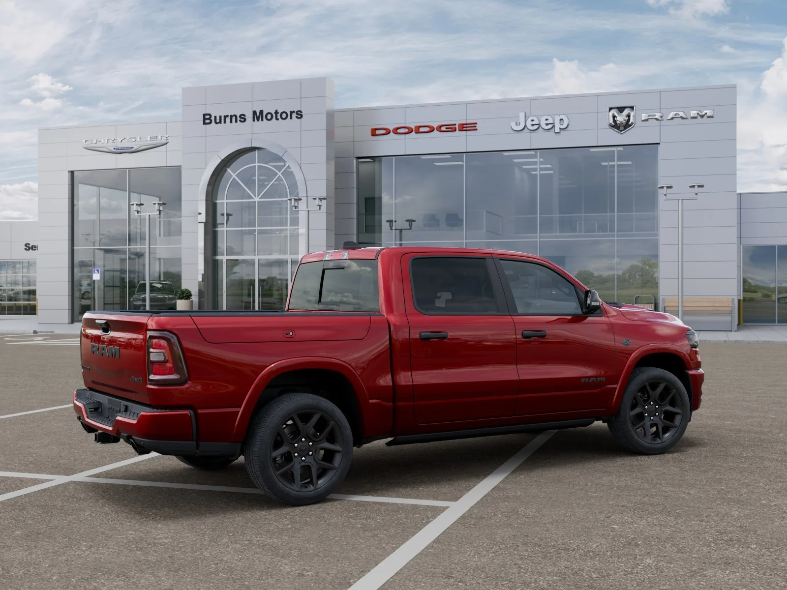 New 2027 Molten Red Pearl-Coat Exterior Paint RAM Laramie Night Edition image 4