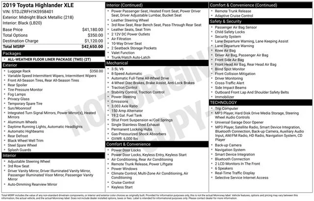 Used 2019 Black Toyota XLE image 35