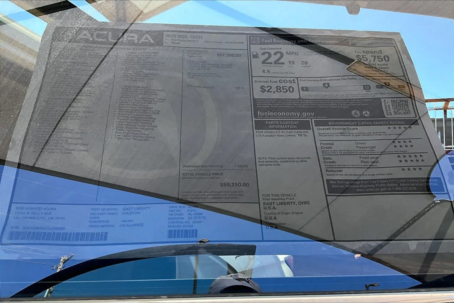 New 2026 Platinum White Pearl Acura w/Technology Package image 15