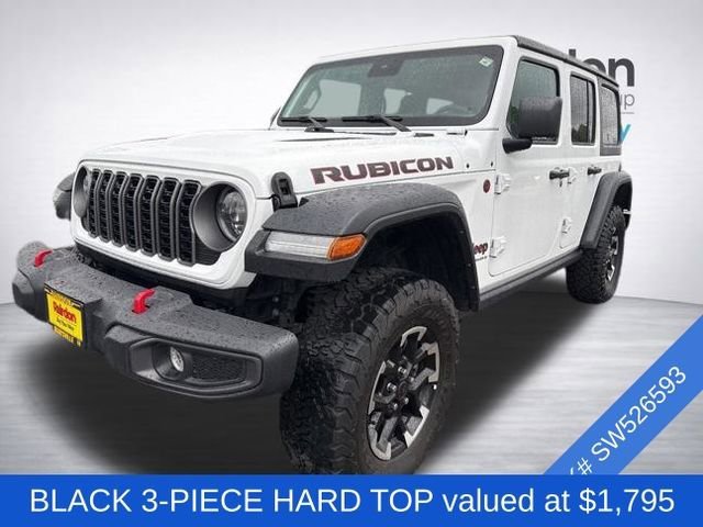 Used 2025 Bright White Clearcoat Jeep Rubicon image 3