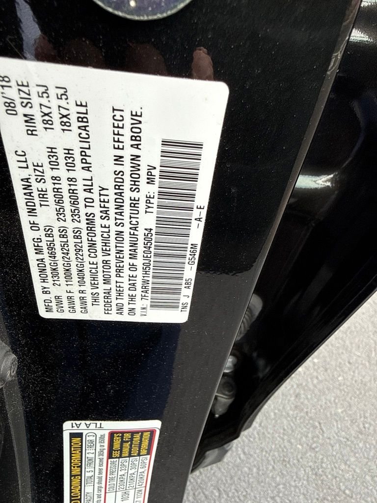 Certified Used 2018 Crystal Black Pearl Honda EX image 19