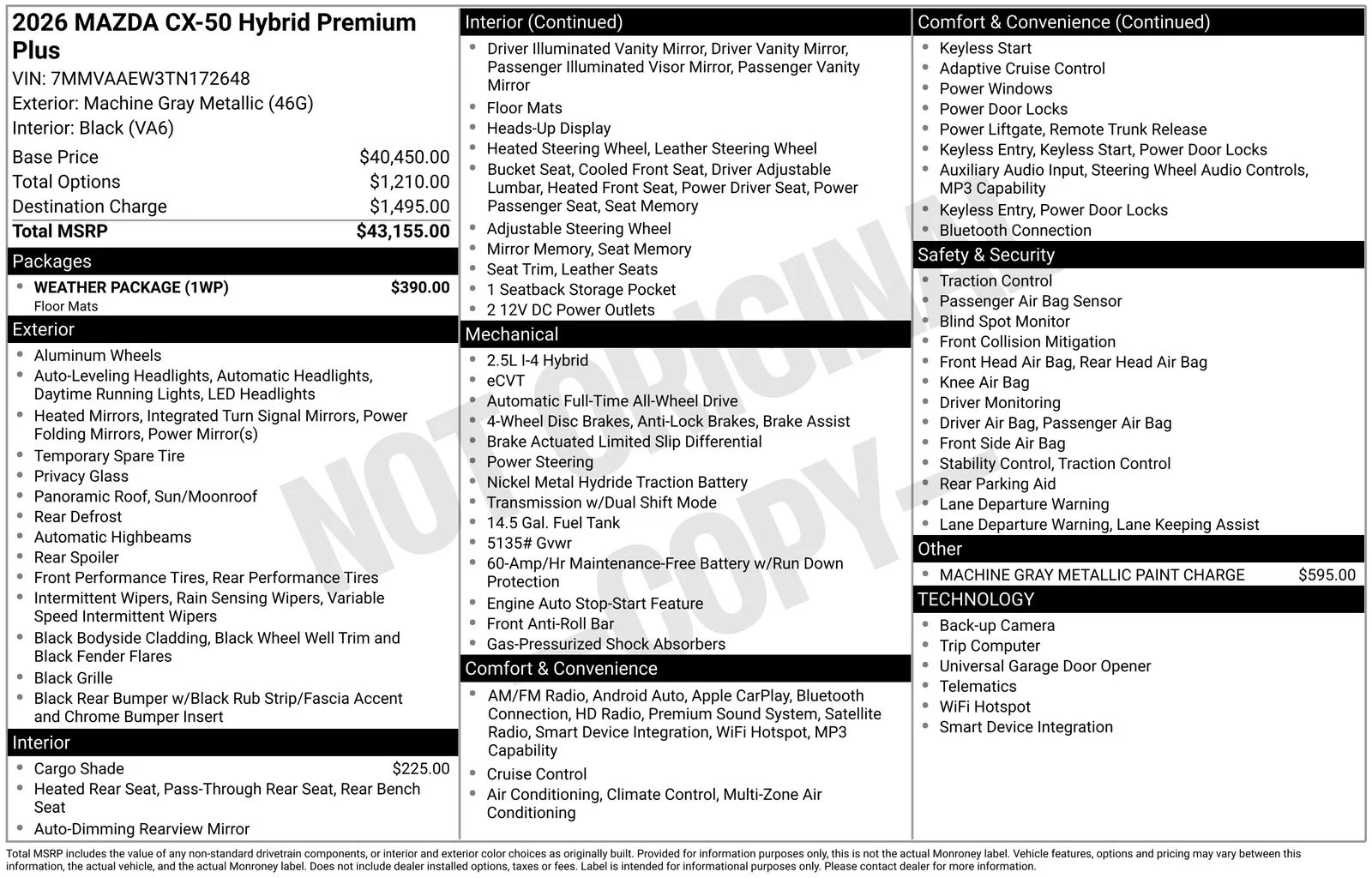 New 2026 Machine Gray Metallic Mazda Premium Plus image 4