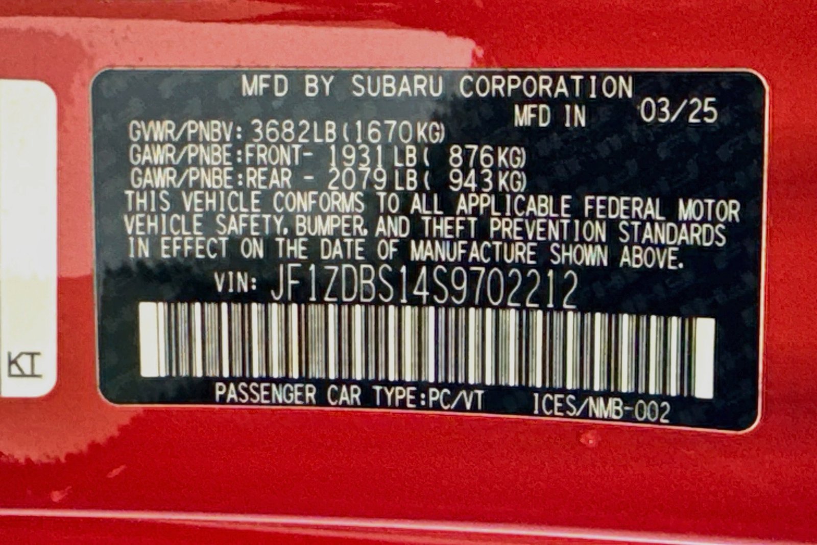 Used 2025 Ignition Red Subaru tS image 26