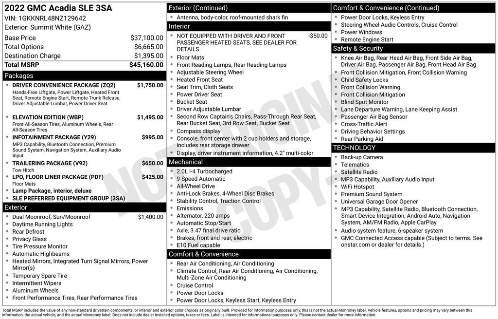Used 2022 Summit White GMC SLE image 6