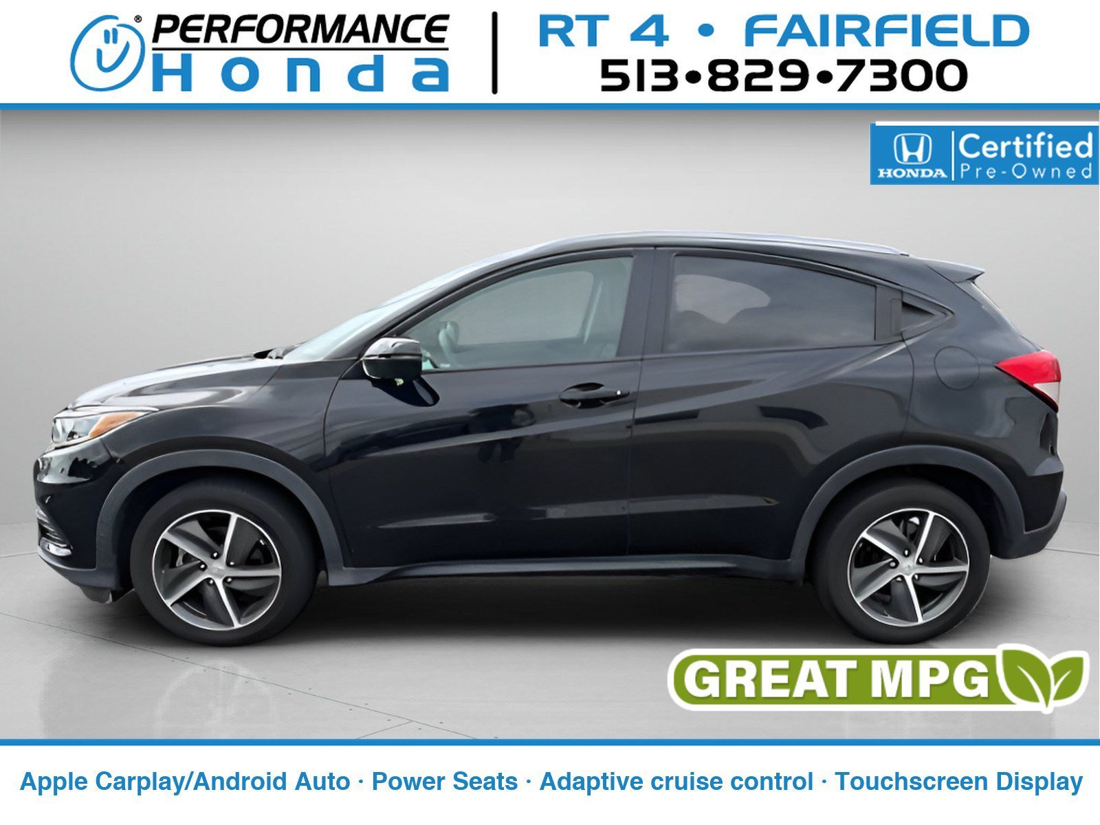 Certified Used 2022 Crystal Black Pearl Honda EX image 1