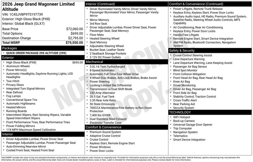 New 2026 High Gloss Black Exterior Paint Jeep Limited Altitude image 3