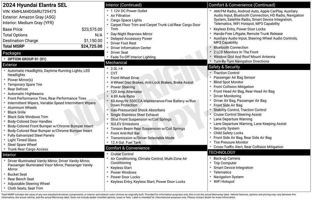Used 2024 Gray Hyundai SEL image 6