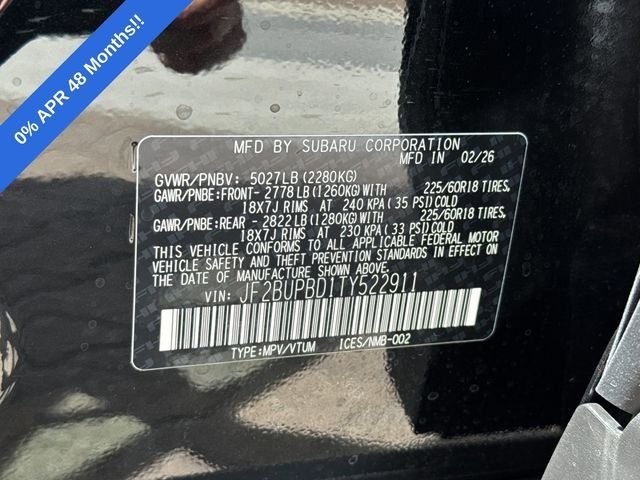New 2026 CRYSTAL BLACK SILICA Subaru Premium image 41