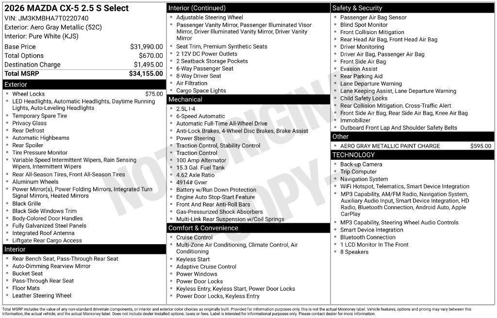 New 2026 Aero Gray Metallic Mazda 2.5 S Select AWD image 21