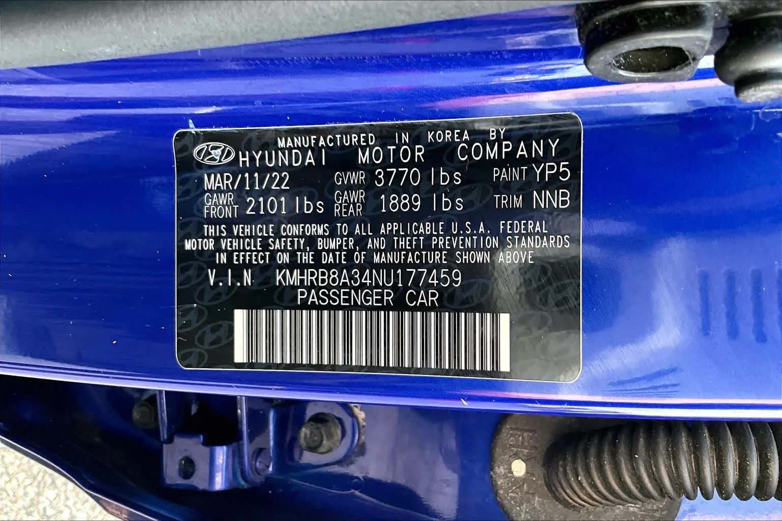 Used 2022 Intense Blue Hyundai SE image 33