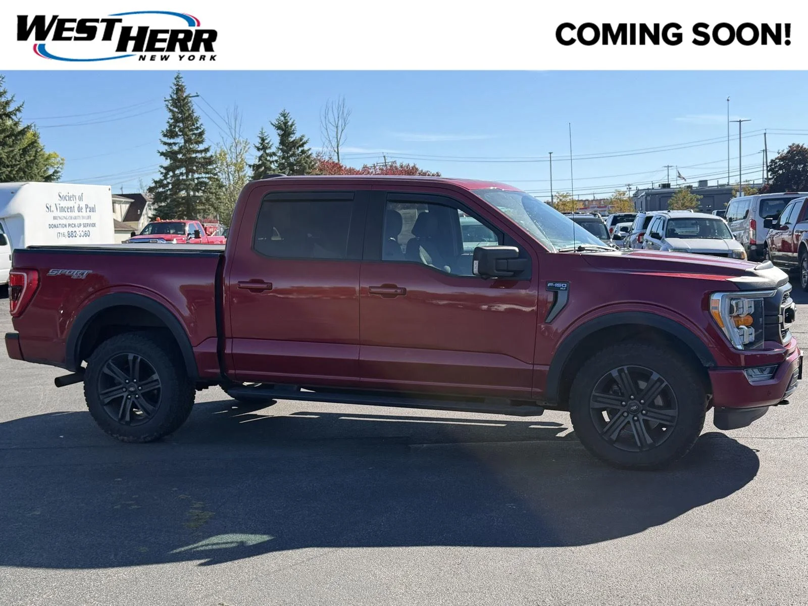 Used 2021 Rapid Red Metallic Tinted Clearcoat Ford XLT image 1