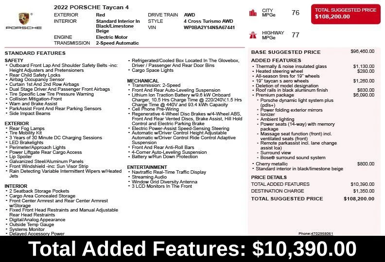 Used 2022 Red Porsche 4 image 3
