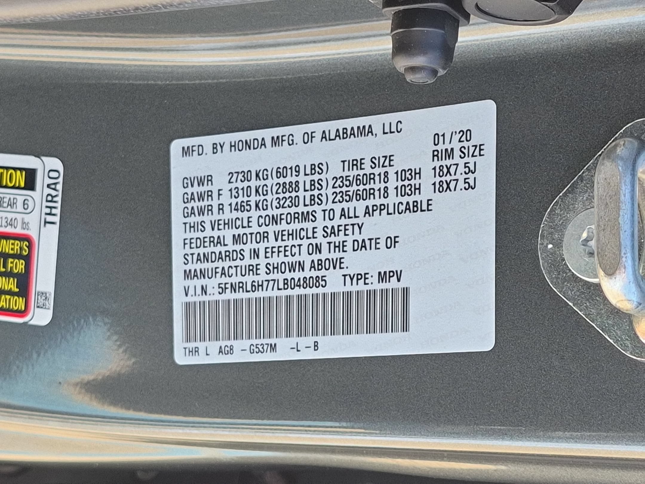 2020 Honda Odyssey EX-L - Photo 33