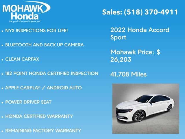 Certified Used 2022 Platinum White Pearl Honda Sport image 4