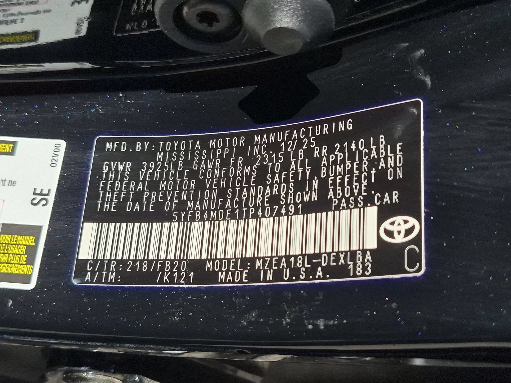 Used 2026 Midnight Black Metallic Toyota LE image 31