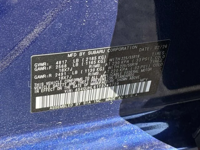 Used 2026 Blue Subaru Limited image 31