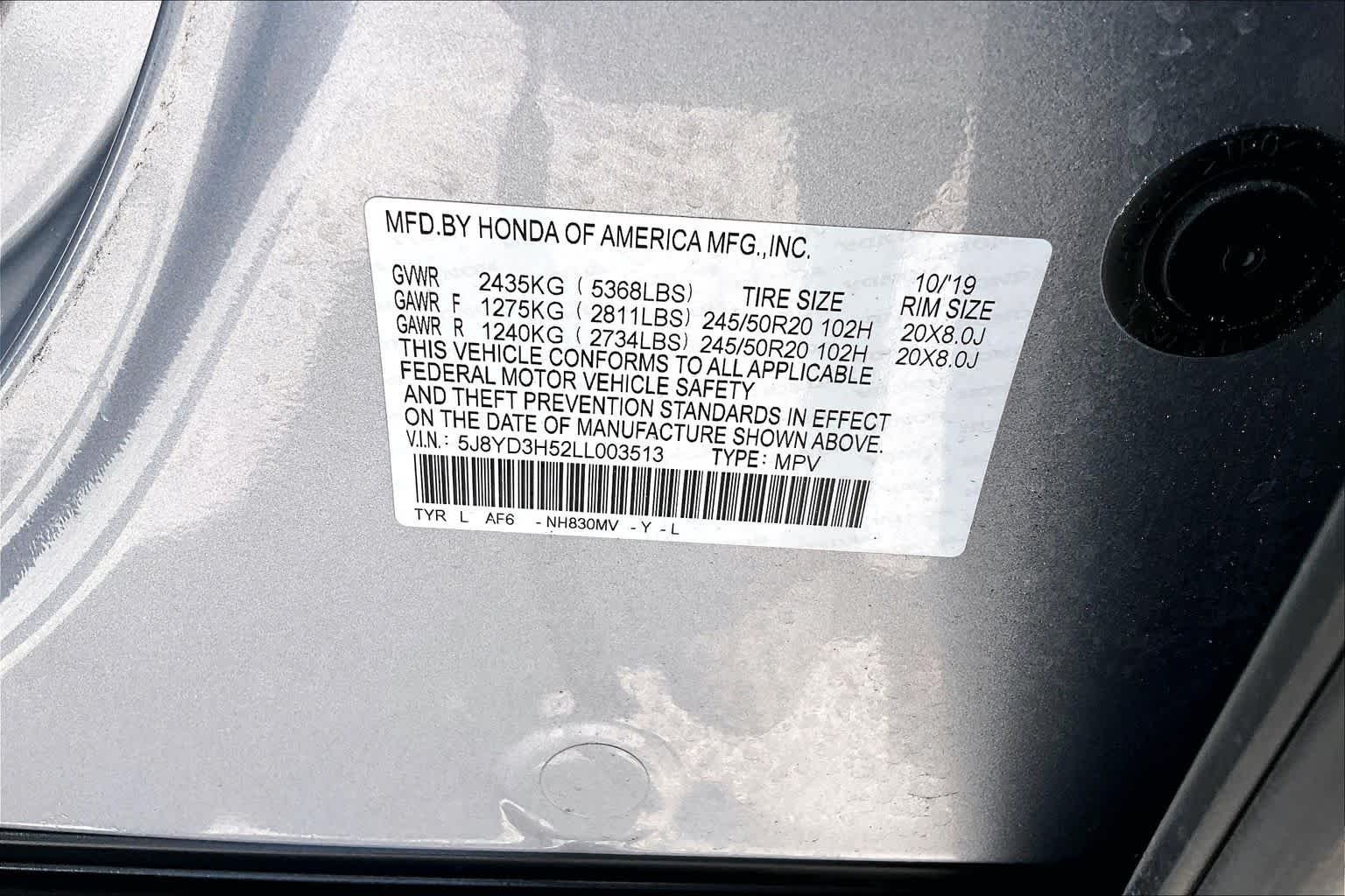Used 2020 Lunar Silver Metallic Acura w/Technology Pkg image 34
