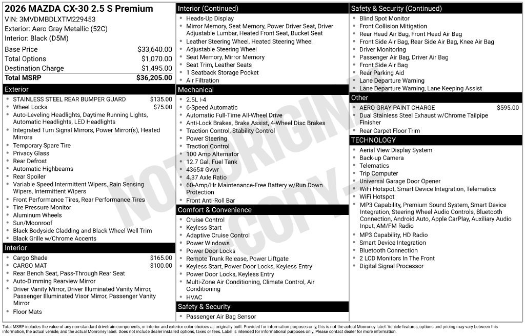 New 2026 Aero Gray Metallic Mazda 2.5 S Premium AWD image 3