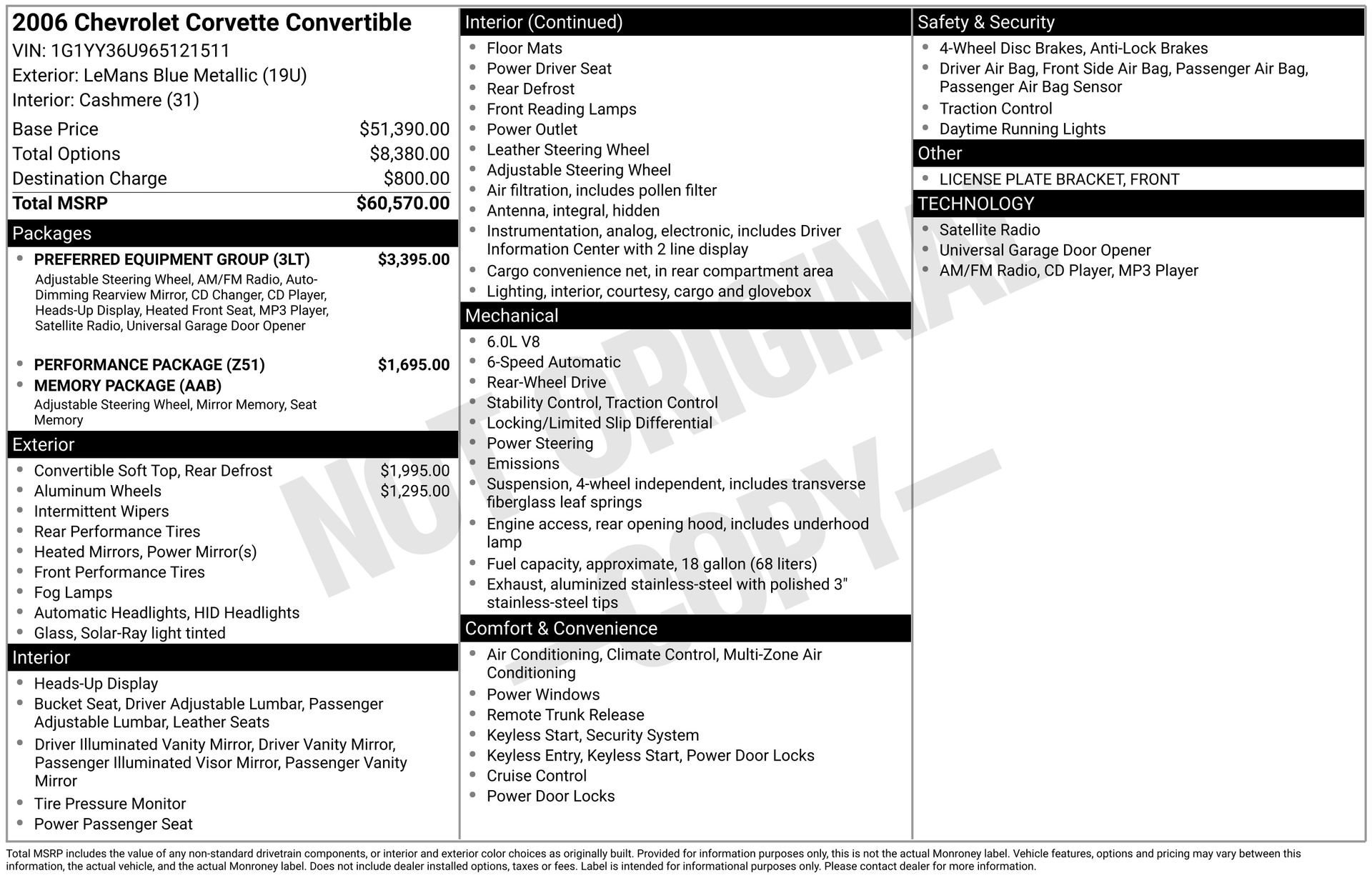 2006 CHEVROLET CORVETTE - Image 3