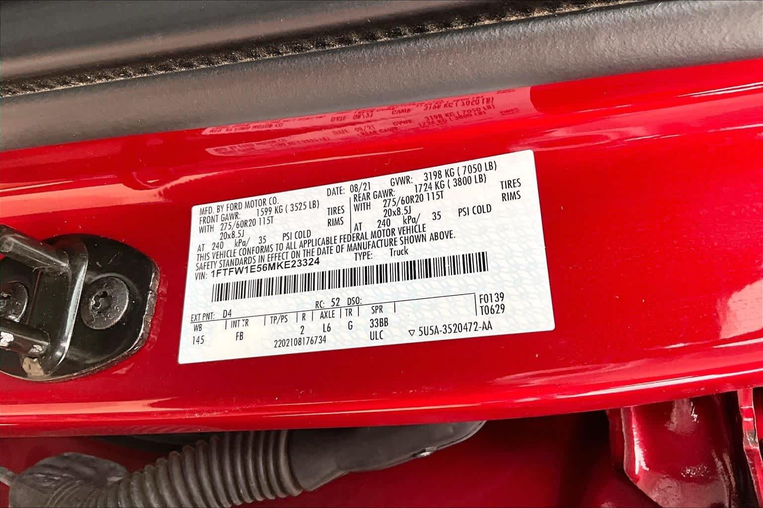 Used 2021 Rapid Red Metallic Tinted Clearcoat Ford XLT image 30