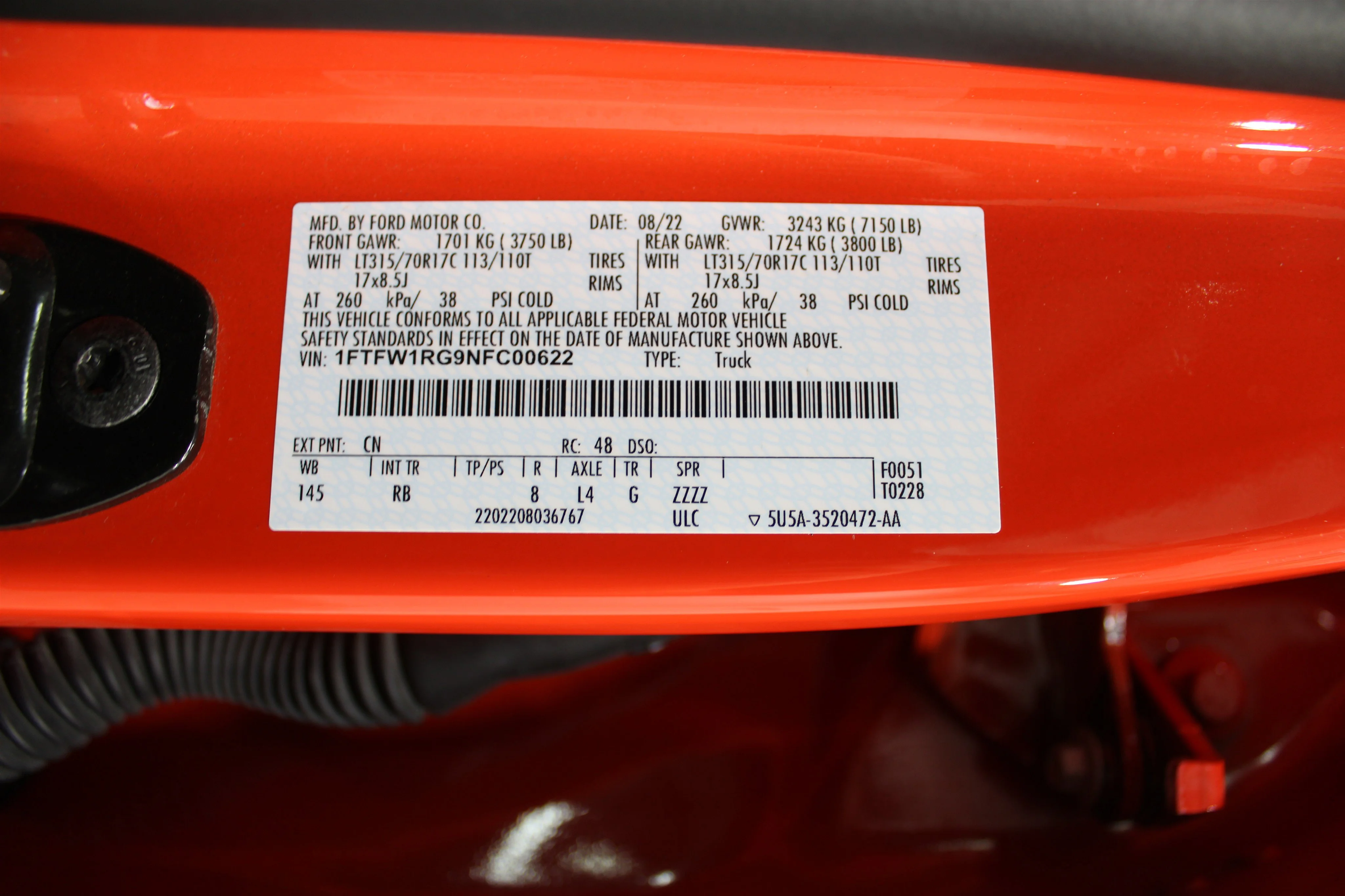 Used 2022 ORANGE Ford Raptor image 37