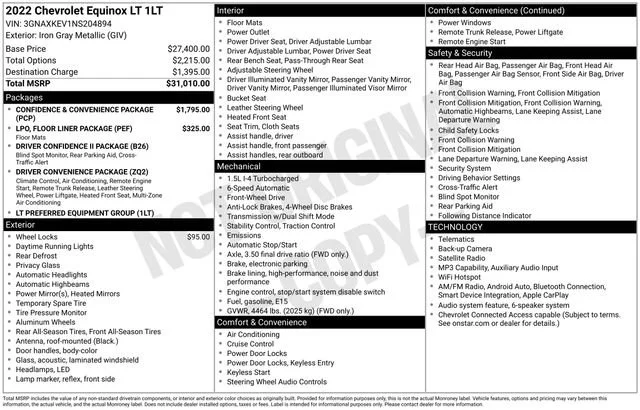 Used 2022 Iron Gray Metallic Chevrolet LT image 30