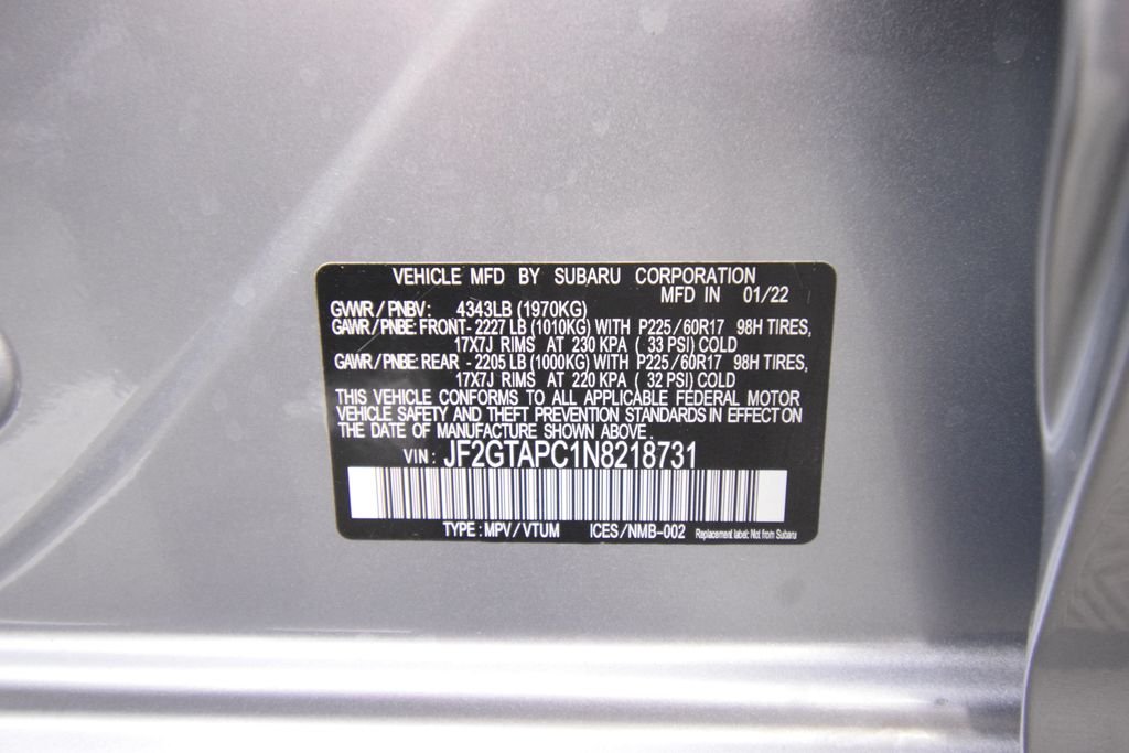 Used 2022 Ice Silver Metallic Subaru Premium image 25