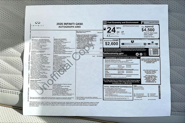 New 2026 Black INFINITI Autograph image 16