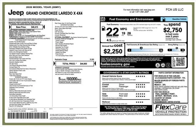 New 2026 Velvet Red Pearl-Coat Exterior Paint Jeep Laredo X image 2