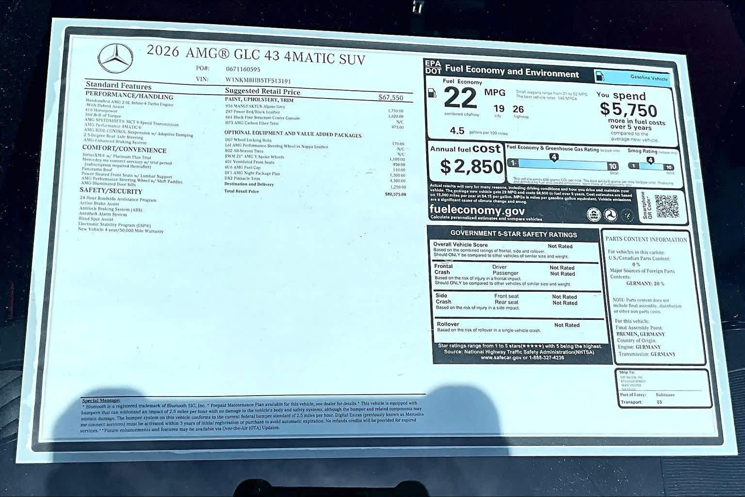 New 2026 MANUFAKTUR Alpine Grey Mercedes-Benz AMG® GLC 43 image 19