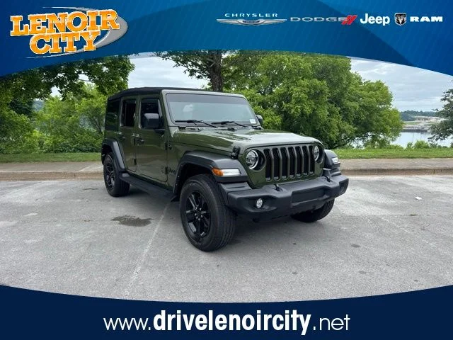 Used 2022 Green Jeep Unlimited Sport Altitude image 1