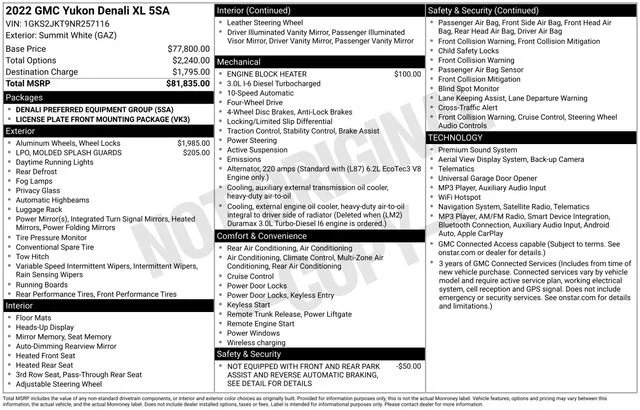 Used 2022 SUMMIT WHITE GMC Denali image 5