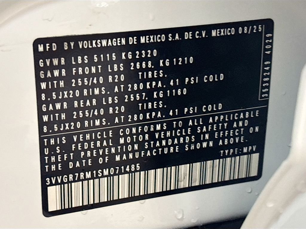 New 2025 Opal White Pearl Volkswagen 2.0T SE R-Line Black image 25