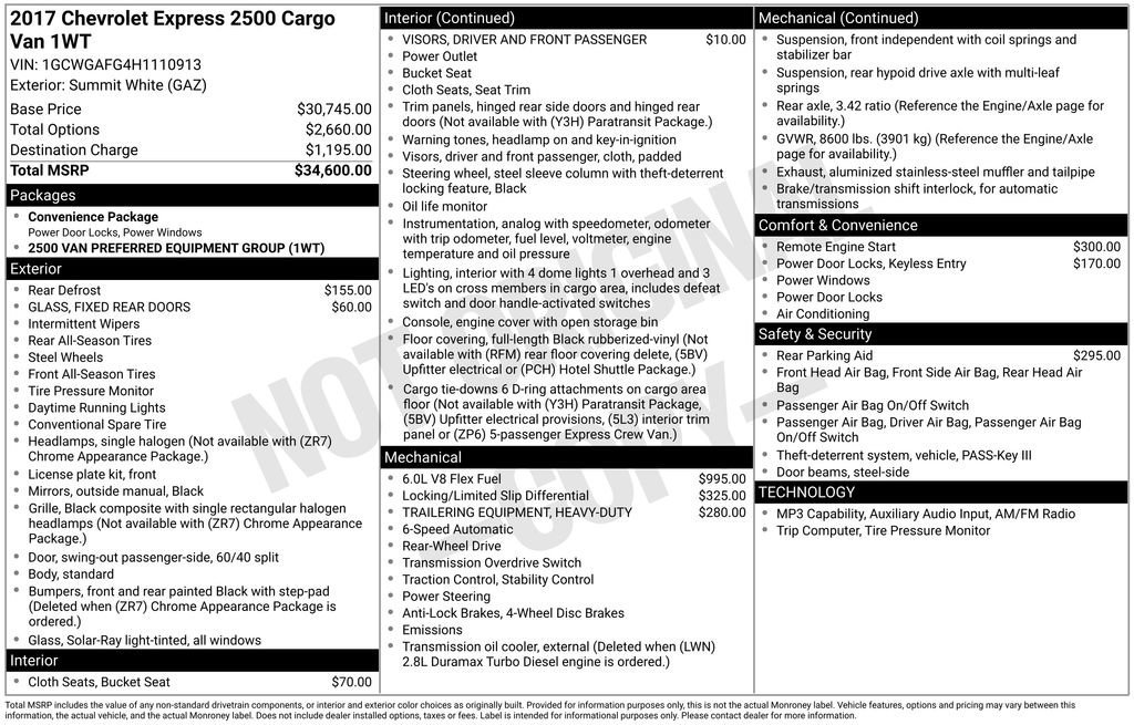 2017 Chevrolet Express Cargo