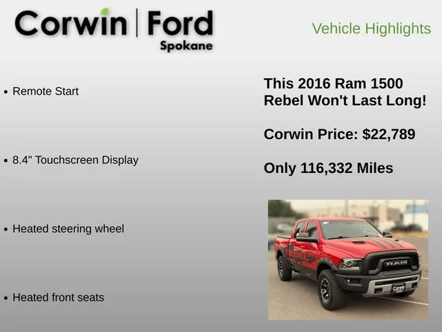 Used 2016 Flame Red Clearcoat Ram Rebel image 6